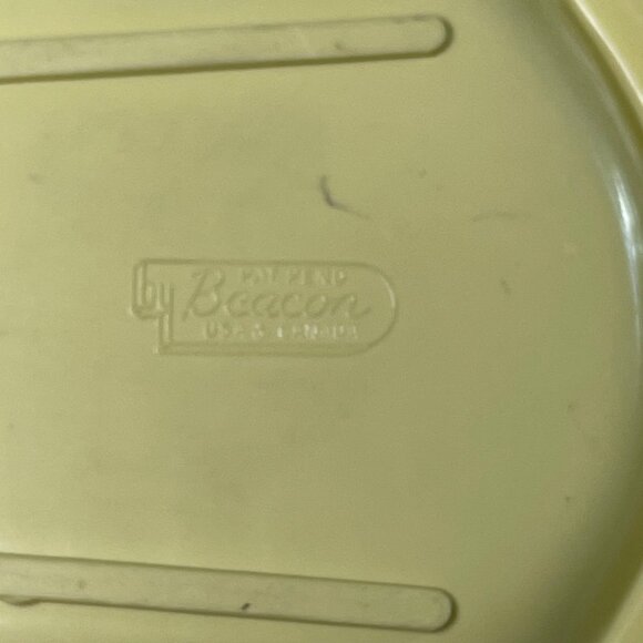 Beacon Plastic Corn on the Cob Trays Lime Yellow Plates Vintage Retro Set of 4 u - Picture 4 of 6